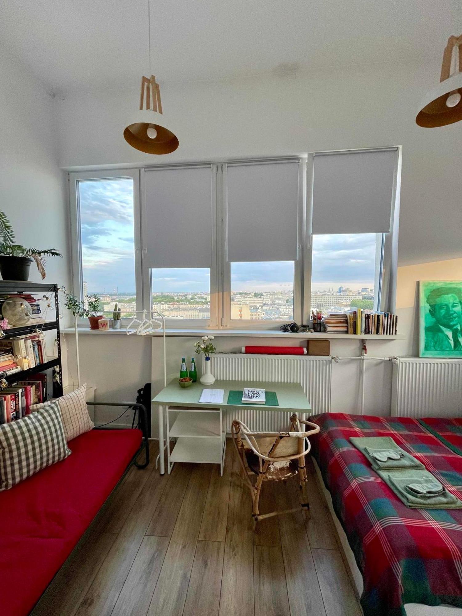 Ferienwohnung Atelier W Sercu Warszawy Z Panoramicznym Widokiem Warschau Exterior foto
